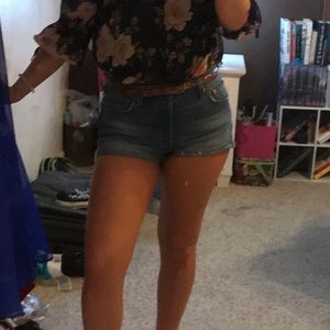 Levi Strauss high-waisted jean shorts